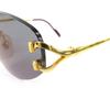 Great Cartier sunglasses 2C Decor Two-Point Rimless gold mens Used