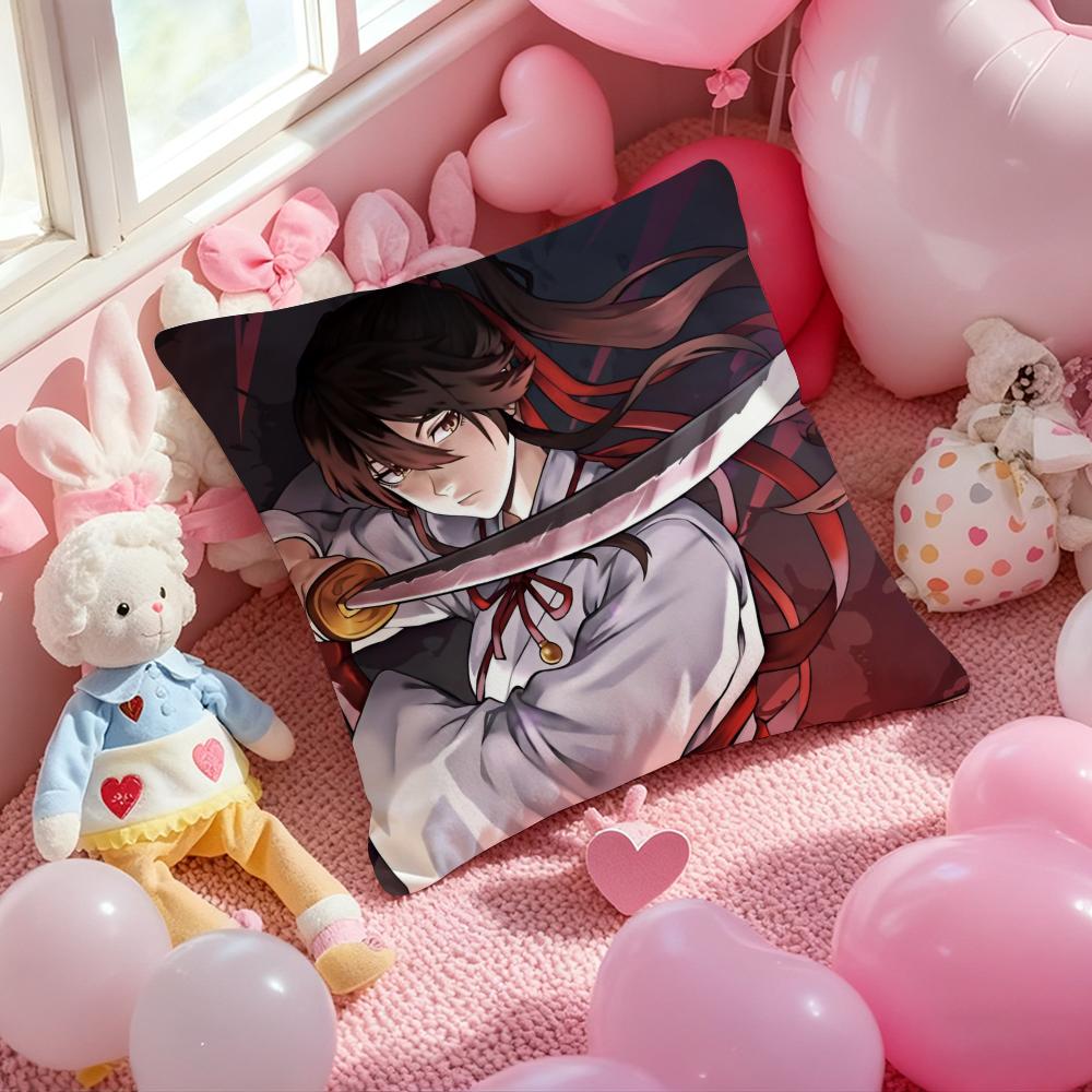 Hell's Paradise-Jigokuraku Anime Cushion Cover Pattern Printed Pillowcase for Living Room Sofa Cushion Cover & Bedroom Decor