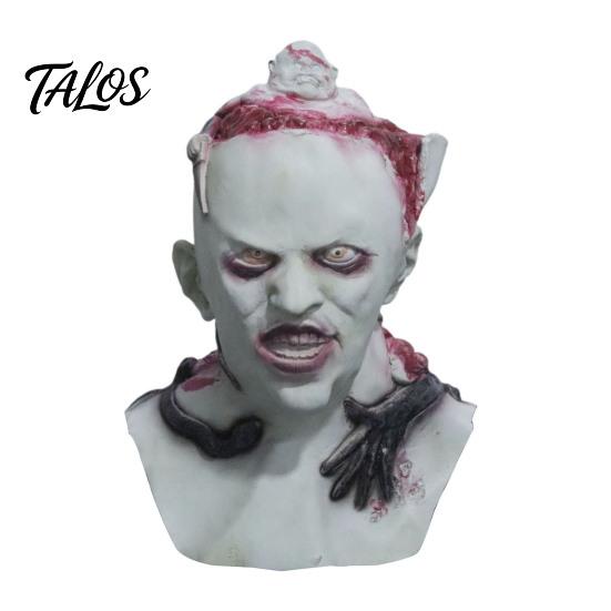 Scary Halloween Costume Accessory Upside Down Demon Latex Full Face Mask, Alien Cosplay Durable Mask Headgear, Creepy Prop for Party Escape Room Stage