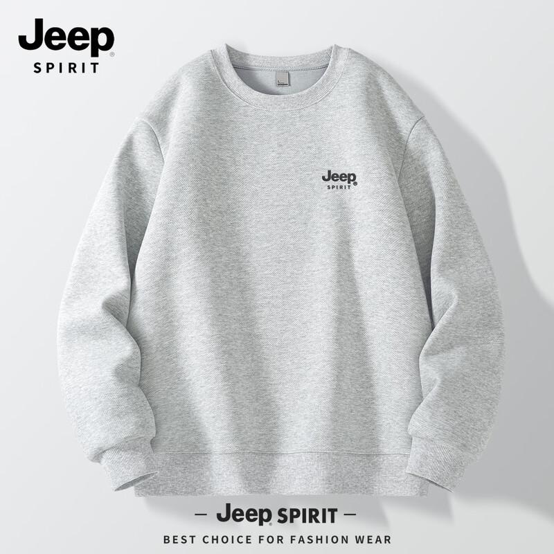 JEEP SPIRIT Men's 2025 Fall 3D Logo Round Neck Sweatshirt