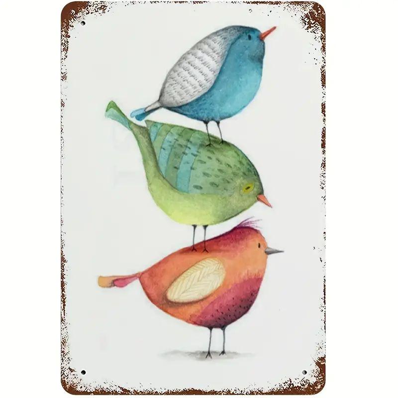 Metal Tin Poster Pastoral Birds Metal Tin Signs Posters Plate Wall Decor for Bars Restaurant Cafe Clubs Retro Posters Plaque