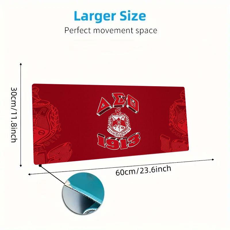 Delta Sigma Theta Crest Large Size Mouse Pad Large Gaming Table Cushion Nonslip Laptop Tablet Big Mousepad Xxl Mat Mini Pc Playmat With Lock Edge