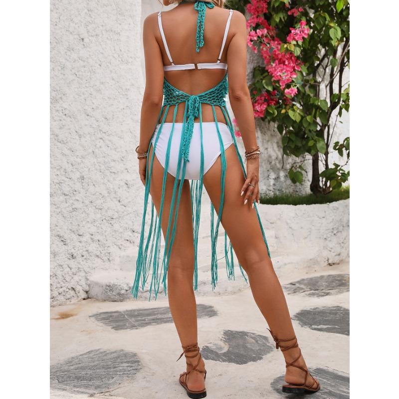 Dámské flitrové sestřihy Pure Hand Háček Slip šaty Plážové prázdninové dlouhé třásně Bikiny halenka