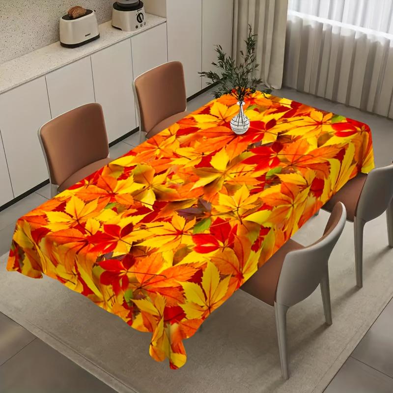 Autumn Maple Leaf Rectangle Table Cloth for Table Decor Holiday Party Waterproof Reusable Tablecloth for Tables Kitchen Dining