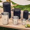 WORTHBUY Outdoor Practical Travel Stainless Steel Cups With Bag Portable Camping Mugs Whisky Wine Glasses Drinking Water Mug