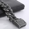 Vintage Schwarzes Cuban Link Kettenarmband für Herren 19 mm Breite Edelstahl Herrenarmband Modeschmuck-Accessoire für Männer