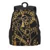 Gold Chains Backpack Teen Palm Leaf Print Large Backpacks Polyester Funny School Bags Camping Colorful Rucksack