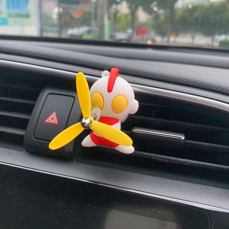 Creative Car Decor Air Vent Ultraman And Little Monster Dinosaur Car Aromatherapy Clip Cartoon Style Blue Dragon