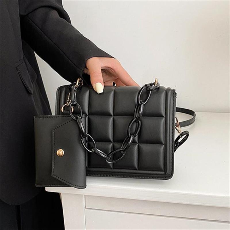 Trendy Quilted Handbag with Adjustable Strap Stylish Crossbody Shoulder Purse for Women with Mini Coin Pouch Crossbody Purse