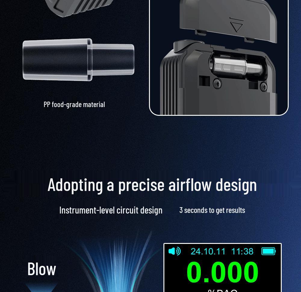 Compact Personal Breathalyzer - Portable Alcohol Tester for Home Use