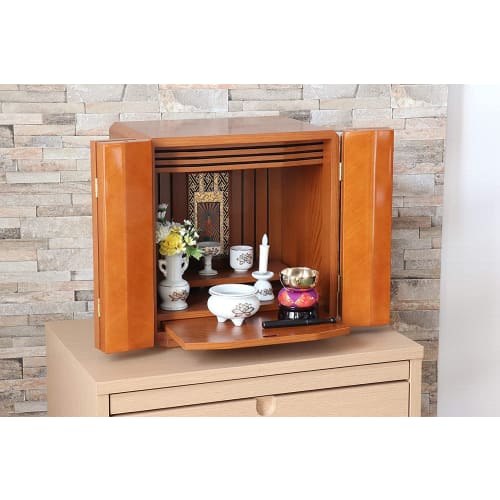 White Kinren Ceramic Buddhist Altar Set (5 pieces + bell set) with incense burner and ash, for modern miniature Buddhist altars