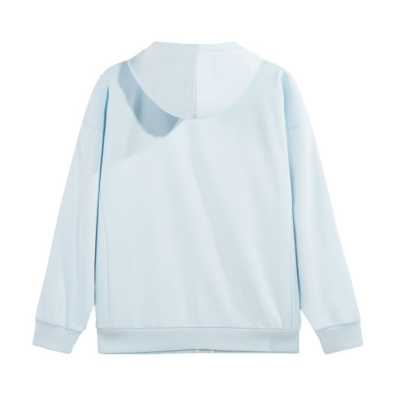 Li Ning Sweatshirts Women's Light Belly Blue Crew Neck Moderate Cardigan AWDVH98-3