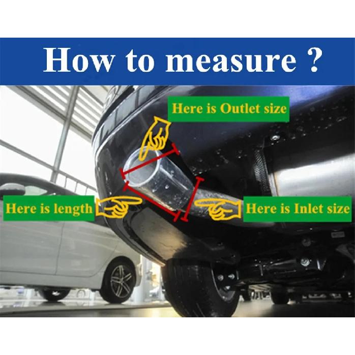 Newest Style Stainless Steel UniversalExhaust System End Pipe+Car Exhaust Tip 1 Piece