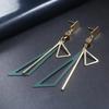 Korean Long Geometric Triangle Drop Earrings for Women Personality Large Hanging Earrings Trendy Jewelry