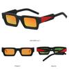 Sport UV400 Sunglasses Vintage Square Frame Colorful Mirror Coating Unisex for Women Men Outdoor Riding Eyeglasses Punk Style