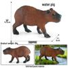 Cross-Border Animal Toy Set: Brown Bear, Alpaca, Maned Wolf, Ring-Tailed Lemur, Hyena Models for Kids