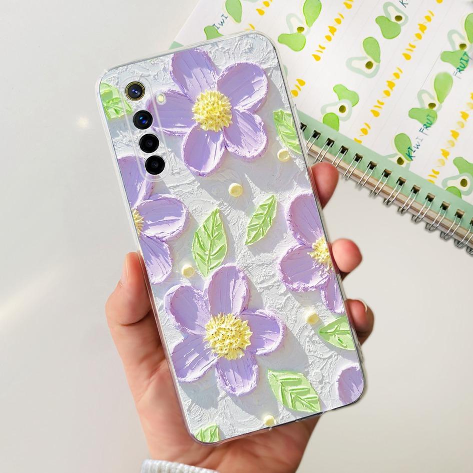For OPPO Realme 6 Pro Case Fashion Flower Clear Soft Silicone Back Cover For Realme6 Realme 6 Pro 6S 6i 6Pro Realme6s Phone Case