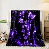 Purple Glowing Butterflies Blanket Bedroom Blanket for Livingroom Couch Lunch Break Soft Throw for Friend's Festival Gift