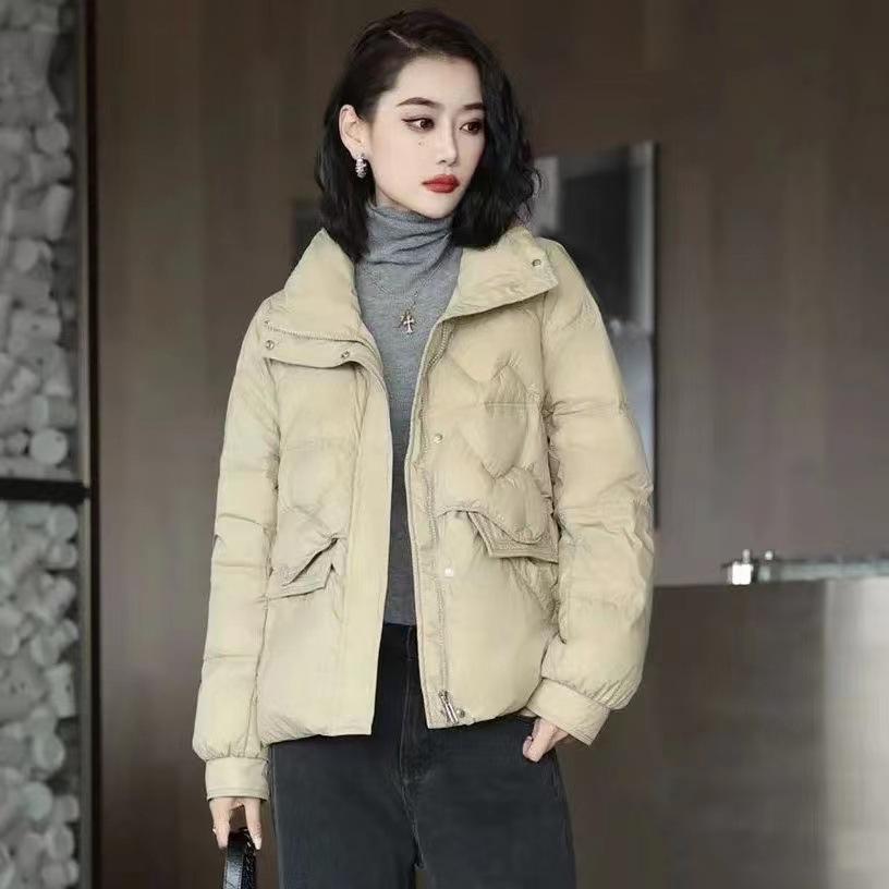 Cotton Clothes for Women In Winter New Korean Fashion Cotton Clothes Temperament Small Short Stand Collar Warm and Lightweight Jacket