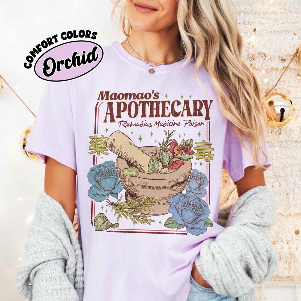 Vintage Maos Apothecary Kawaii Comfort Unisex Shirt Dark Academia Bookish Witchy Anime Literary Shirt Unisex Top Streetwear