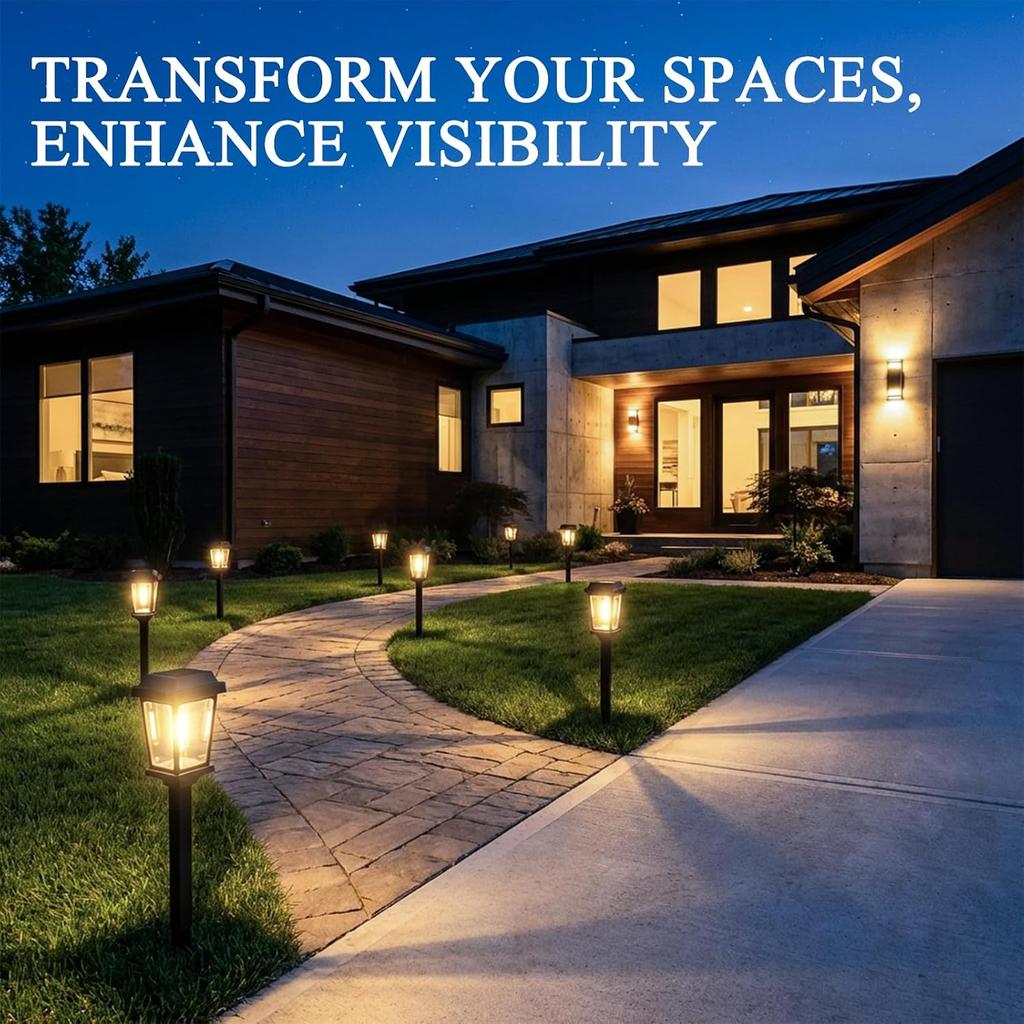 Modern Solar Pathway Light Outdoor Garden Waterproof Lamp for Yard Landscape Path Walkway Driveway Decor