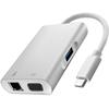 Qoltec Hub Adapter USB-C 3.1 4w1 | USB 3.0 | VGA | RJ45 | USB-C PD 92W