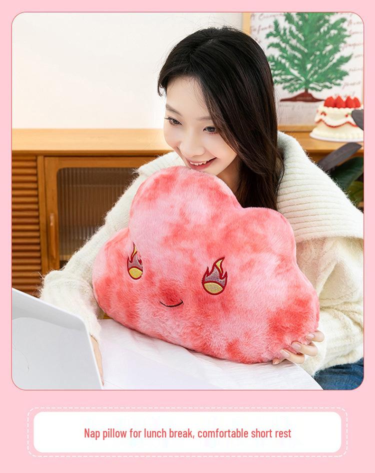 Cartoon Cloud Plush Pillow: Emoji Cushion for Bedside, Bay Window, Office Chair & Girls' Room