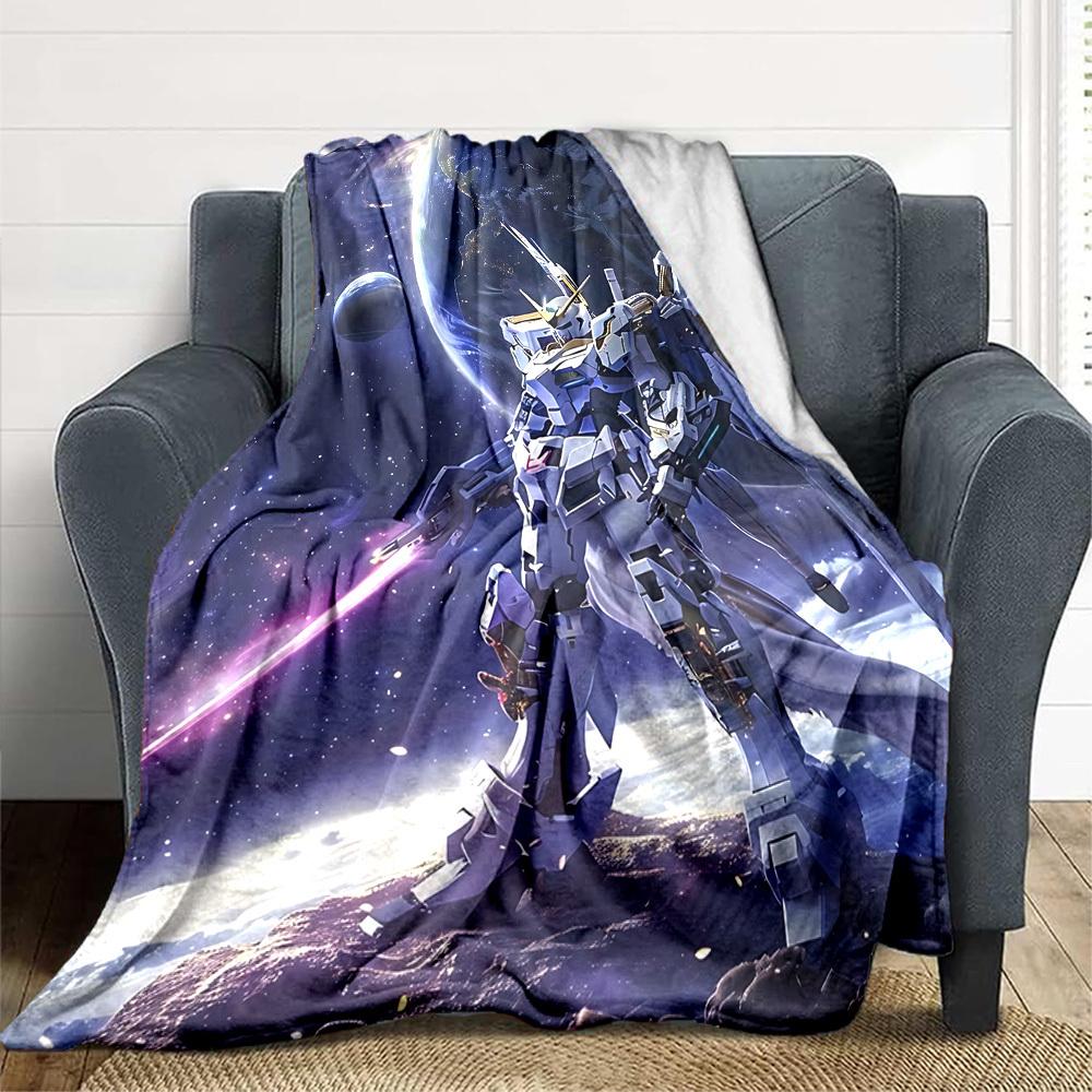 1pc Gundam Soft Comfortable Blanket Digital Print, All Season Multipurpose Knit Fabric Bedding, Office, Sofa Home Decor Blanket