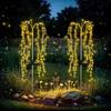Solar Firecracker LED Lawn Lights: Copper Wire Firework String for Courtyard and Christmas Decor.