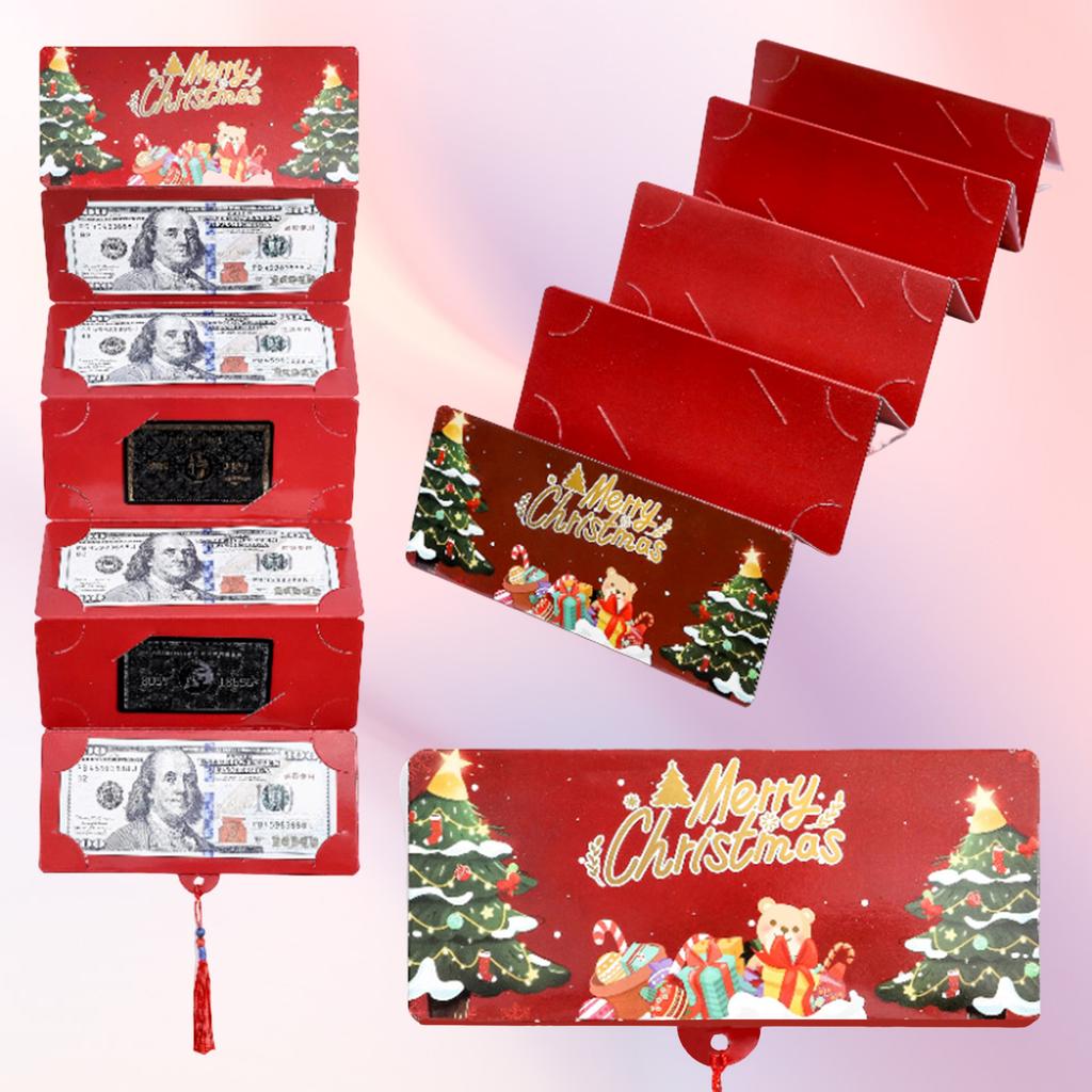 Santa Dollar Spardose mit 10 Schlitzen Weihnachtsfeier Geschenk Geldhalter für Kinder Feiertags Überraschung Geschenkkartenhalter 1 Stück