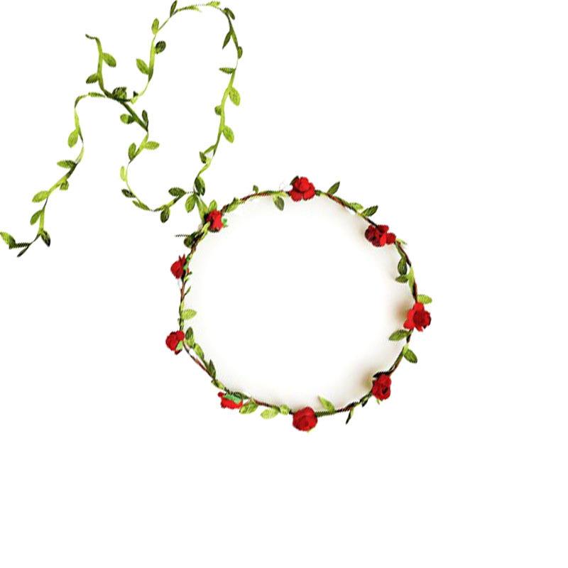 Accesorii din Răchită Rattan Frunză Verde pentru Decorațiuni DIY Coroană și Coafură