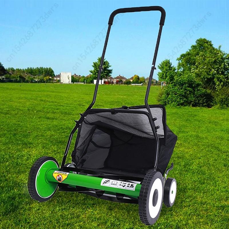 Mașină de tuns iarba multifuncțională de 16 inchi pentru vile de grădină, mașină de tuns iarba compactă și ușoară cu împingere manuală pentru peluze și grădini mici