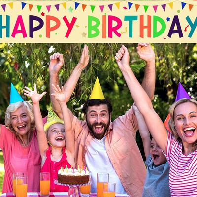 Happy Birthday Backdrop Banner Background Cloth Props Party Decorate