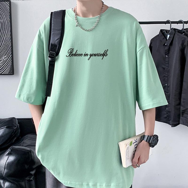 Believe in Yourself Mens Oversized Drop Shoulder T-Shirt 100% Cotton Streetwear Tee