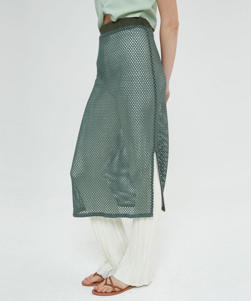 Sperone Woman Crochet Skirt (Khaki)