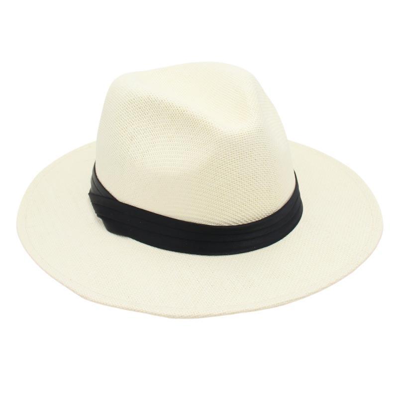 Spring And Summer Straw Hat Breathable Cool Hat Beach Sun Protection Visor Hat Gentleman Jazz Hat Men And Women Trendy