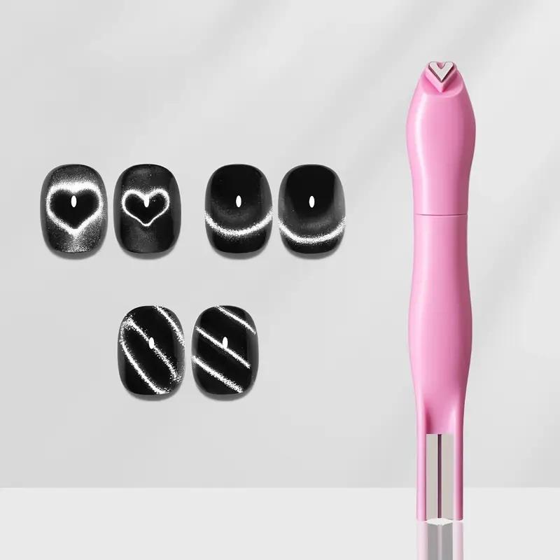 3-In-1 Love Snake Cat Eye Magnetic Diy Nail Art Tool Portable Manicure Detachable Durable Plastic Manicure Pedicure Stick