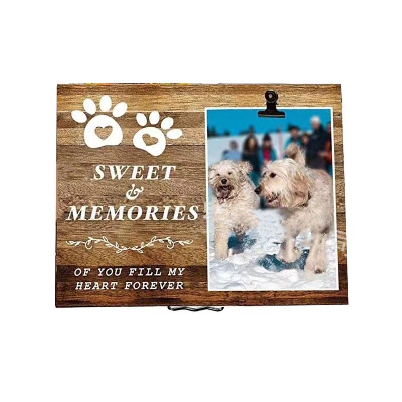 Pet Memorial Picture Frame Sympathy Dog Cats Collar Gift Memorial Picture Loving Dog Keepsake for Pet Collar Holder