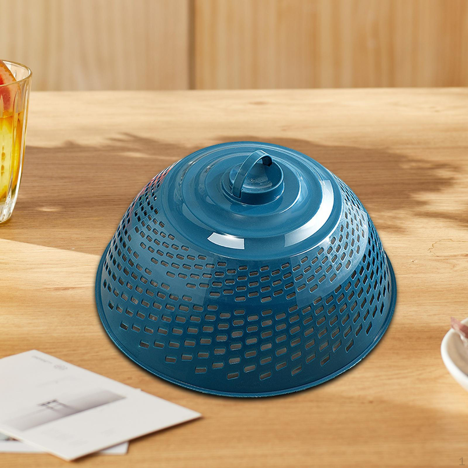 

Крышка для еды Сетка для торта Подвижная ручка Многофункциональная экономящая место Тарелки Миски Блюда Сетка синий