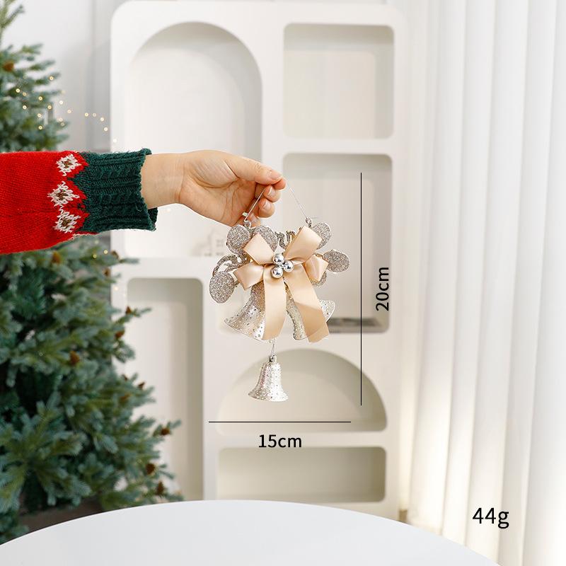 1pc Christmas Bell Pendants Christmas Atmosphere Decorations Door Hangers Bows Wind Chimes Christmas Tree Ornaments