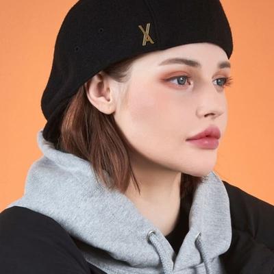Stud Logo Retro Vlněný Baret Černý
