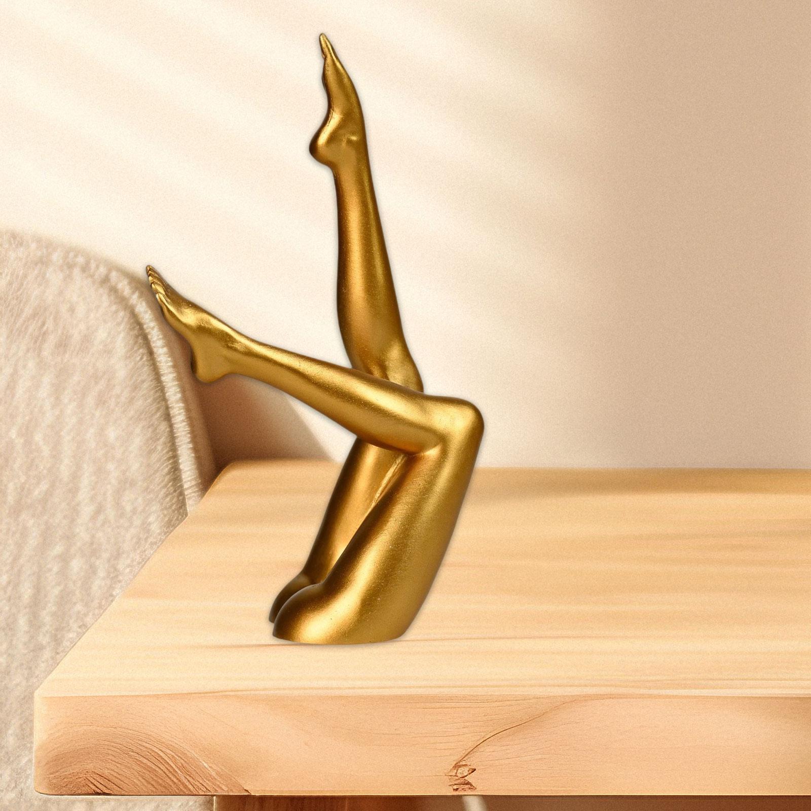 

Modern Art Female Legs Sculpture Home Decor Collectible Abstract Legs Ornament Figurine for Shelf Cafe Holidays Anniversary Dorm золотий