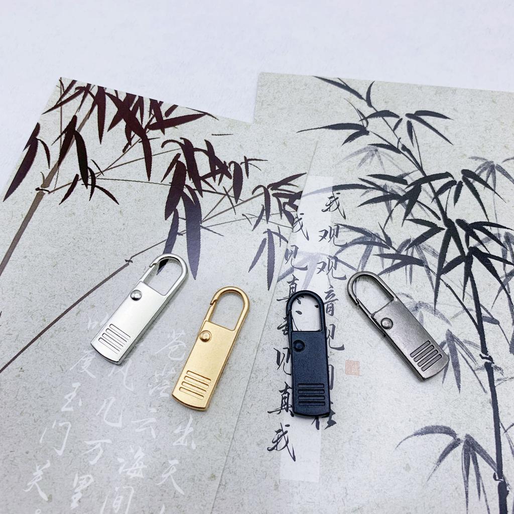 2Pcs Detachable Metal Zipper Head Pendant, Clothing Jacket Backpack Pull Tab, Universal Replacement Zipper Head Accessory