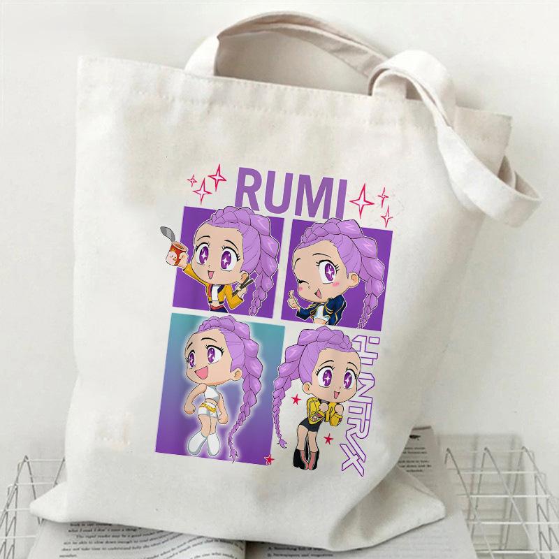 Kpop Witch Hunters Printed Canvas Bag Large Capacity Women's Daily Shopping Bag KTB