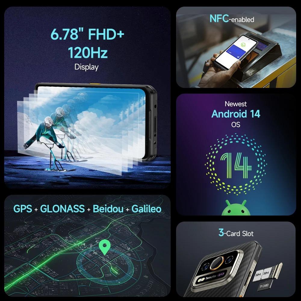 Ulefone Armor 25T Pro 5G Thermal Imaging Rugged Phone Android 15 33W 64MP Night Vision NFC Waterproof Smartphone  Global