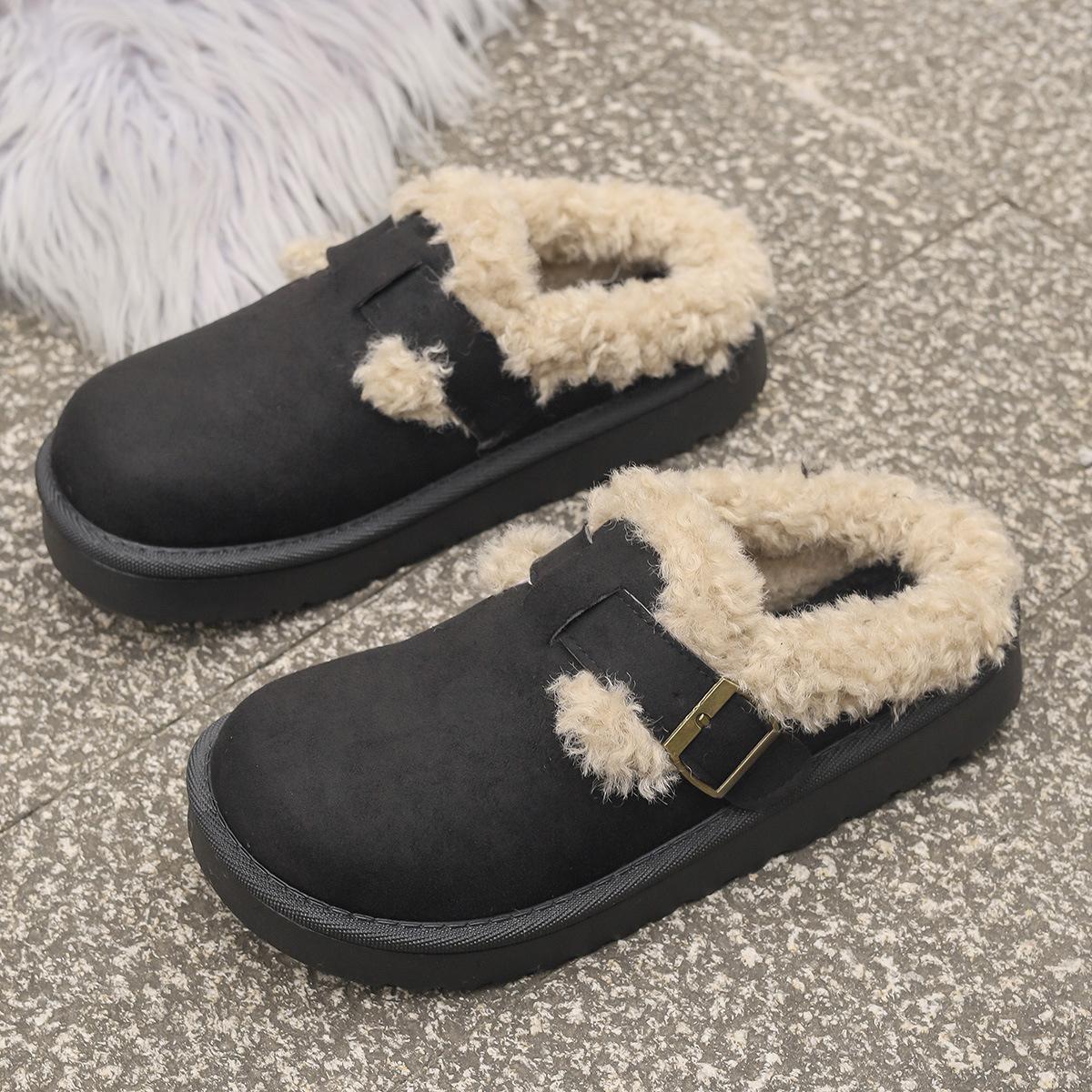 

Women s Wide Width Furry Birkenstocks, Plush Lined Platform Snow Boots, European Winter Booties for Women 41 чорний