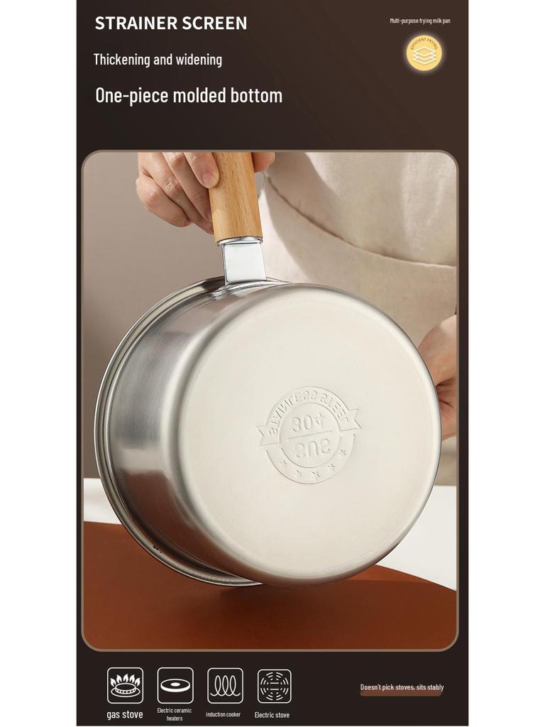 Multifunctional Mini Deep Fryer & Milk Pot with Frying Basket