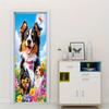 2pcs Warm and Cute Dog Wall Stickers Living Room Bedroom Children's Room Decoration Stickers Cartoon Animal Flowers Self Adhesiv