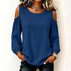 Damen Lässiger Langarm Farbiger Sweatshirt Pullover Top für den täglichen Gebrauch