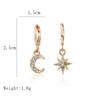 Micro-Inlay Star & Moon Asymmetrical Diamond Earrings – High-Quality, Luxurious Women's Accessories